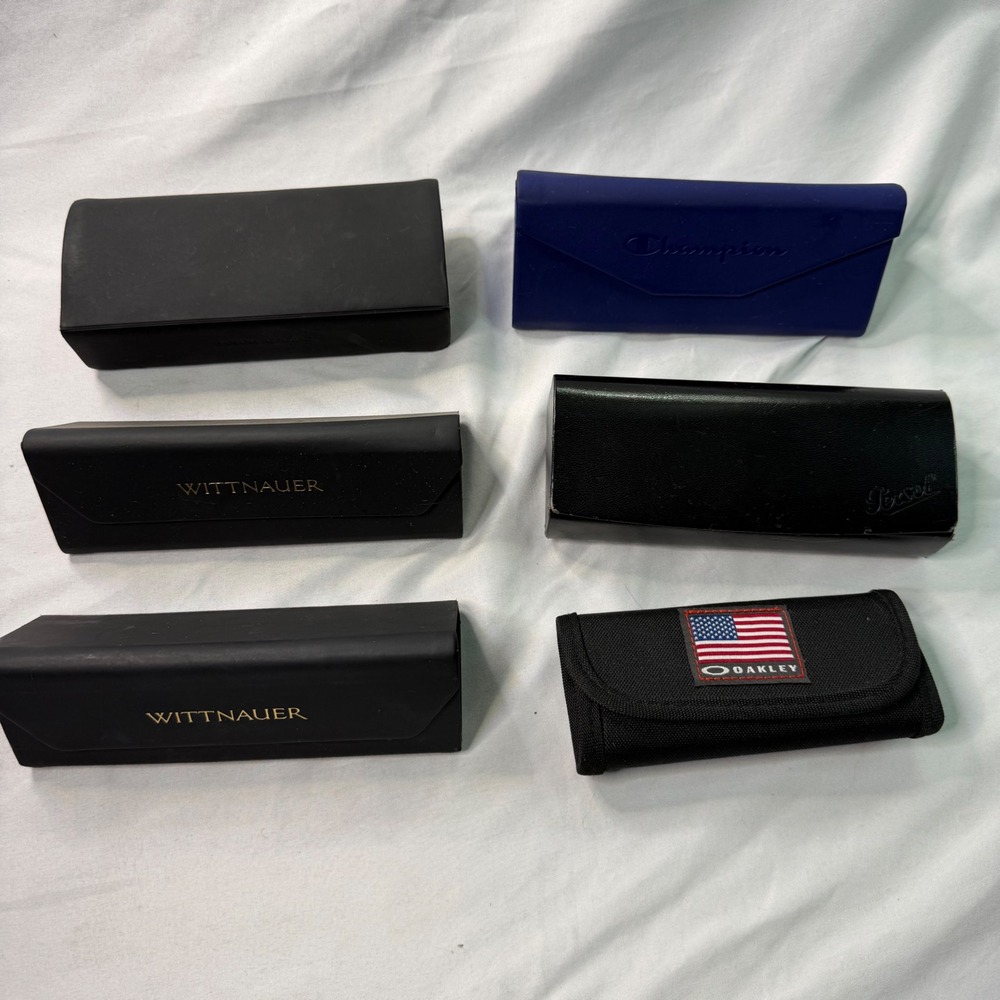 Lot of 6 Eyewear Cases Oakley Persol Wittnauer Banana Republic Champion